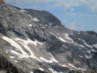 Dom Planika-Huette am Triglav vom Hribarice-Sattel