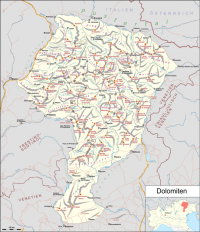 Dolomiten - Übersichtskarte