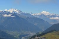 Aletschtour 2014 - Blick hinueber zu Weisshorn und Matterhorn