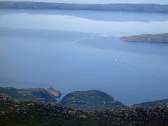 Blick vom Velebit-Gebirge auf die Inseln Rab und Pag