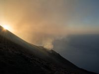 Stromboli-Krater Sonnenuntergang