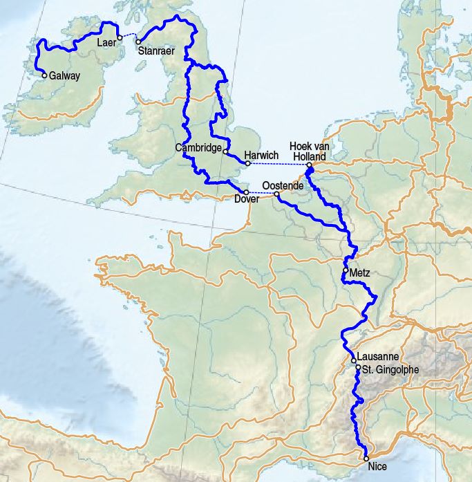 Europäischen Fernwanderwegs E2